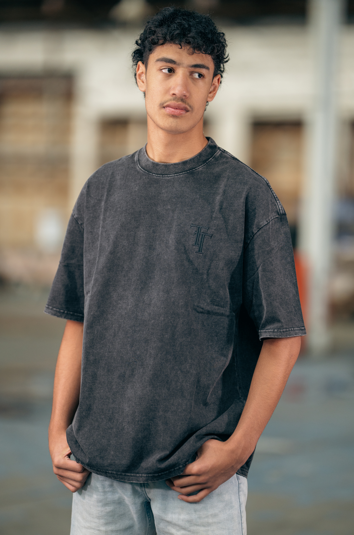 TUFF TEE - ACID WASH BLACK
